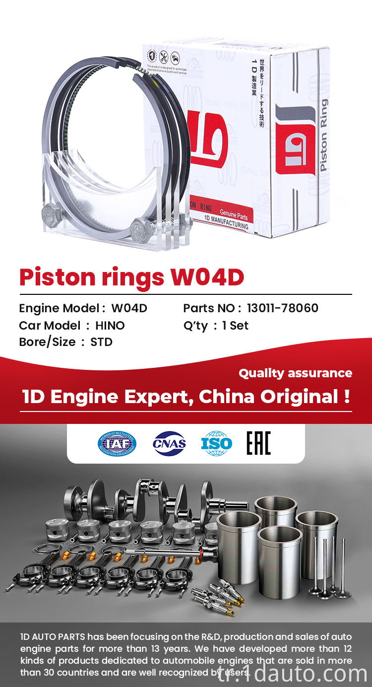 Hino Piston Halkası Seti HINO Piston Ring Set